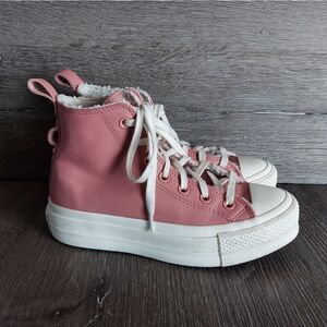 Converse Pink Chuck Taylor All Star Cozy Sherpa Platform Lift Hi Sneakers Size 6